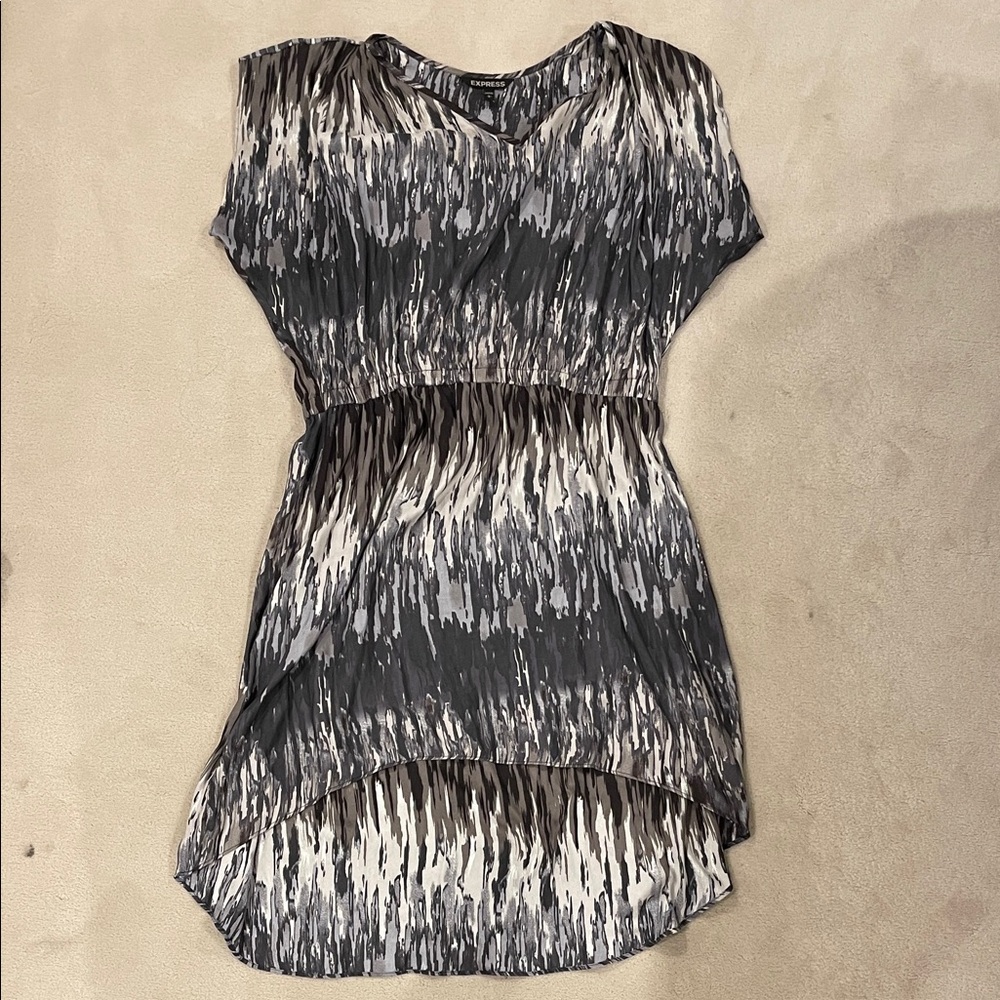 Express Black and White High Low Dress
